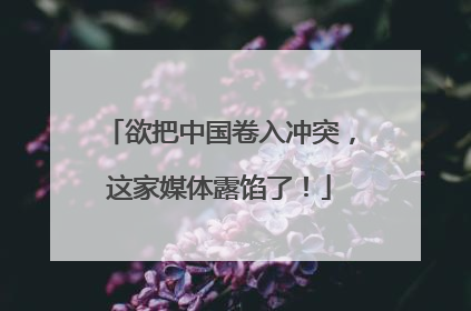 欲把中国卷入冲突，这家媒体露馅了！