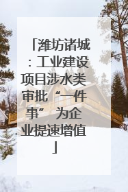 潍坊诸城：工业建设项目涉水类审批“一件事” 为企业提速增值