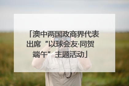 澳中两国政商界代表出席“以球会友·同贺端午”主题活动