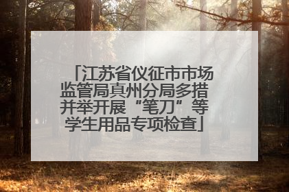 江苏省仪征市市场监管局真州分局多措并举开展“笔刀”等学生用品专项检查