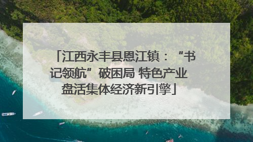 江西永丰县恩江镇：“书记领航”破困局 特色产业盘活集体经济新引擎