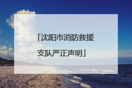 沈阳市消防救援支队严正声明