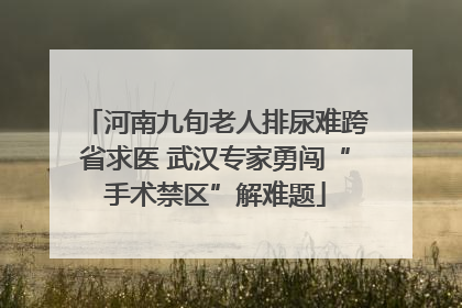河南九旬老人排尿难跨省求医 武汉专家勇闯“手术禁区”解难题