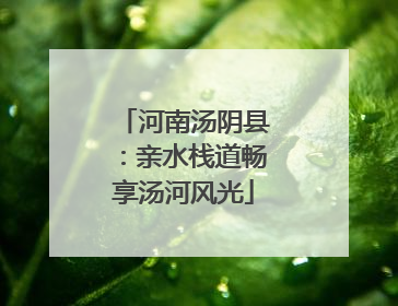 河南汤阴县：亲水栈道畅享汤河风光