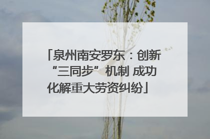 泉州南安罗东：创新“三同步”机制 成功化解重大劳资纠纷