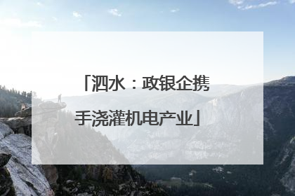 泗水：政银企携手浇灌机电产业
