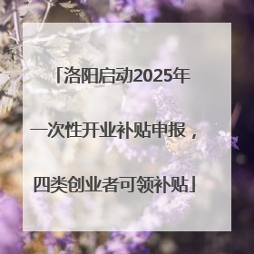 洛阳启动2025年一次性开业补贴申报，四类创业者可领补贴