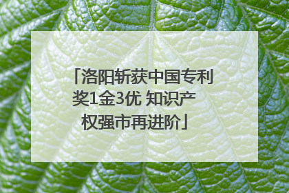 洛阳斩获中国专利奖1金3优 知识产权强市再进阶