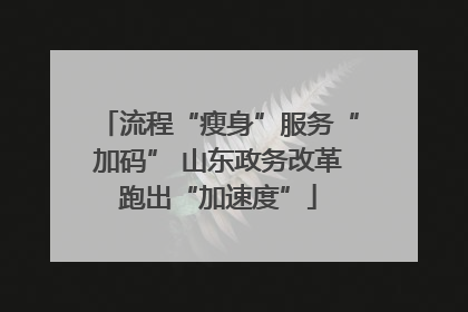流程“瘦身”服务“加码” 山东政务改革跑出“加速度”
