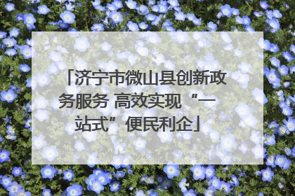 济宁市微山县创新政务服务 高效实现“一站式”便民利企