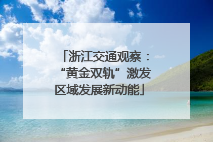 浙江交通观察：“黄金双轨”激发区域发展新动能