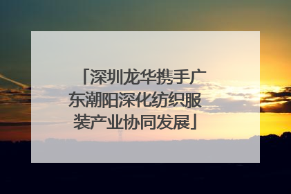 深圳龙华携手广东潮阳深化纺织服装产业协同发展
