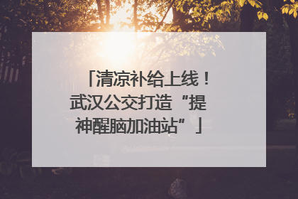 清凉补给上线！武汉公交打造“提神醒脑加油站”