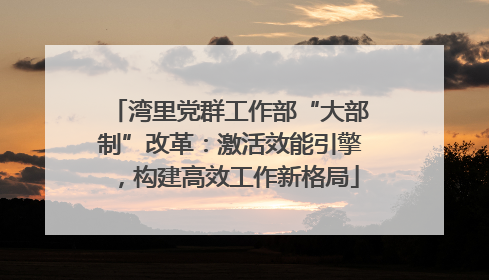 湾里党群工作部“大部制”改革：激活效能引擎，构建高效工作新格局
