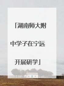 湖南师大附中学子在宁远开展研学