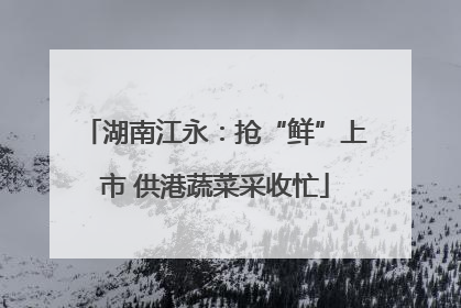 湖南江永：抢“鲜”上市 供港蔬菜采收忙