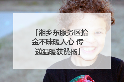 湘乡东服务区拾金不昧暖人心 传递温暖获赞扬
