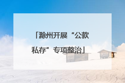 滁州开展“公款私存”专项整治