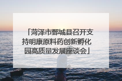 菏泽市鄄城县召开支持明康原料药创新孵化园高质量发展座谈会