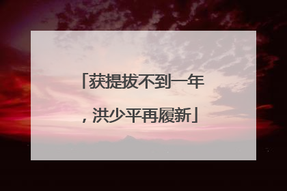 获提拔不到一年，洪少平再履新