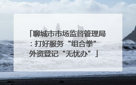 聊城市市场监督管理局：打好服务“组合拳” 外资登记“无忧办”