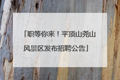 职等你来！平顶山尧山风景区发布招聘公告