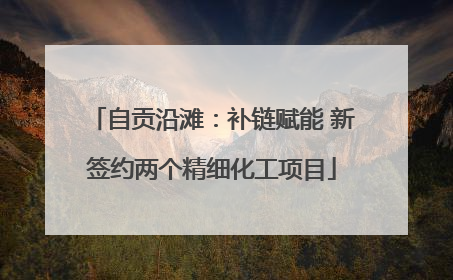 自贡沿滩：补链赋能 新签约两个精细化工项目