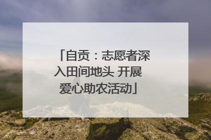 自贡：志愿者深入田间地头 开展爱心助农活动