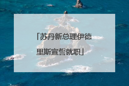 苏丹新总理伊德里斯宣誓就职