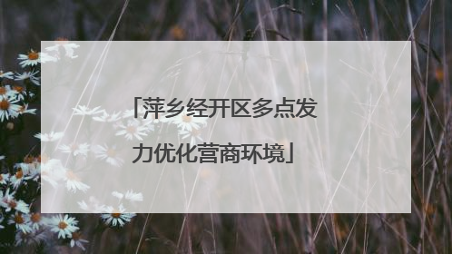 萍乡经开区多点发力优化营商环境