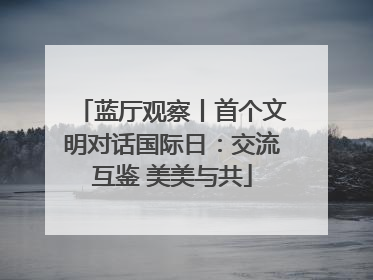 蓝厅观察丨首个文明对话国际日：交流互鉴 美美与共