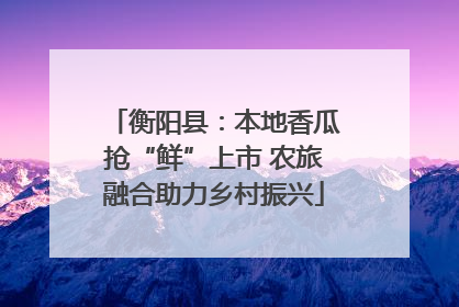 衡阳县：本地香瓜抢“鲜”上市 农旅融合助力乡村振兴