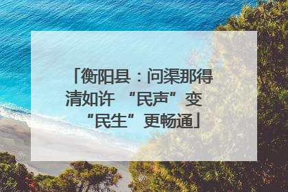 衡阳县：问渠那得清如许 “民声”变“民生”更畅通