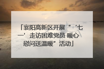 襄阳高新区开展“‘七一’走访困难党员 暖心慰问送温暖”活动