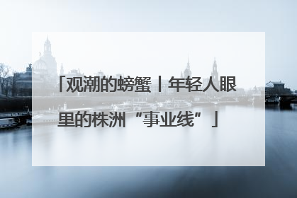 观潮的螃蟹丨年轻人眼里的株洲“事业线”