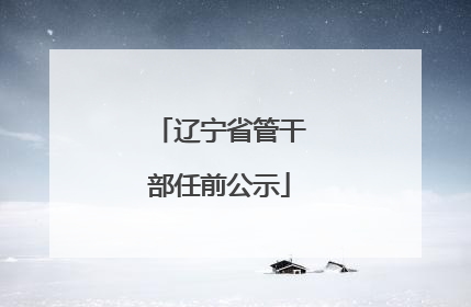 辽宁省管干部任前公示