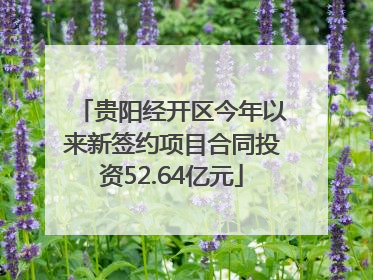 贵阳经开区今年以来新签约项目合同投资52.64亿元