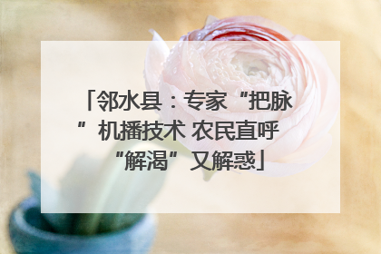 邻水县：专家“把脉”机播技术 农民直呼“解渴”又解惑