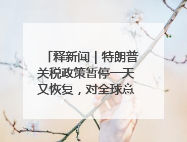 释新闻｜特朗普关税政策暂停一天又恢复，对全球意味着什么？