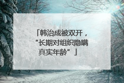韩治成被双开，“长期对组织隐瞒真实年龄”