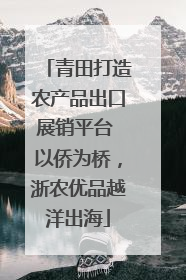 青田打造农产品出口展销平台 以侨为桥，浙农优品越洋出海