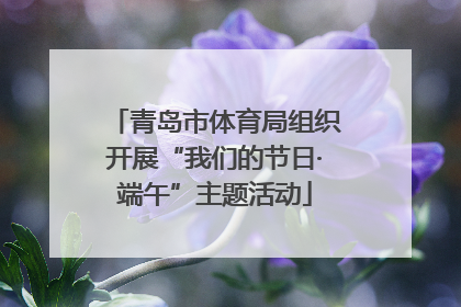 青岛市体育局组织开展“我们的节日·端午”主题活动