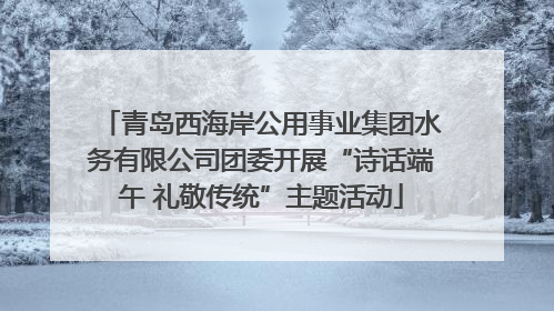 青岛西海岸公用事业集团水务有限公司团委开展“诗话端午 礼敬传统”主题活动