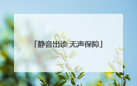 静音出诊 无声保障