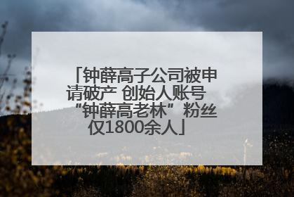 钟薛高子公司被申请破产 创始人账号“钟薛高老林”粉丝仅1800余人