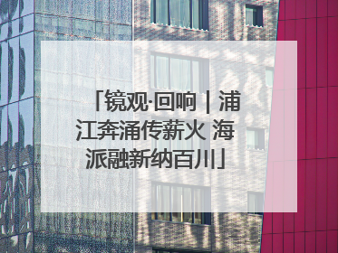 镜观·回响｜浦江奔涌传薪火 海派融新纳百川