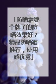 防晒霜哪个牌子的防晒效果好？精品防晒霜推荐，使用感优秀