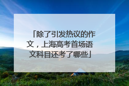 除了引发热议的作文，上海高考首场语文科目还考了哪些