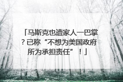 马斯克也遭家人一巴掌？已称“不想为美国政府所为承担责任”！