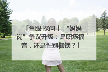 鱼眼·探问丨 “妈妈岗”争议升级：是职场福音，还是性别枷锁？